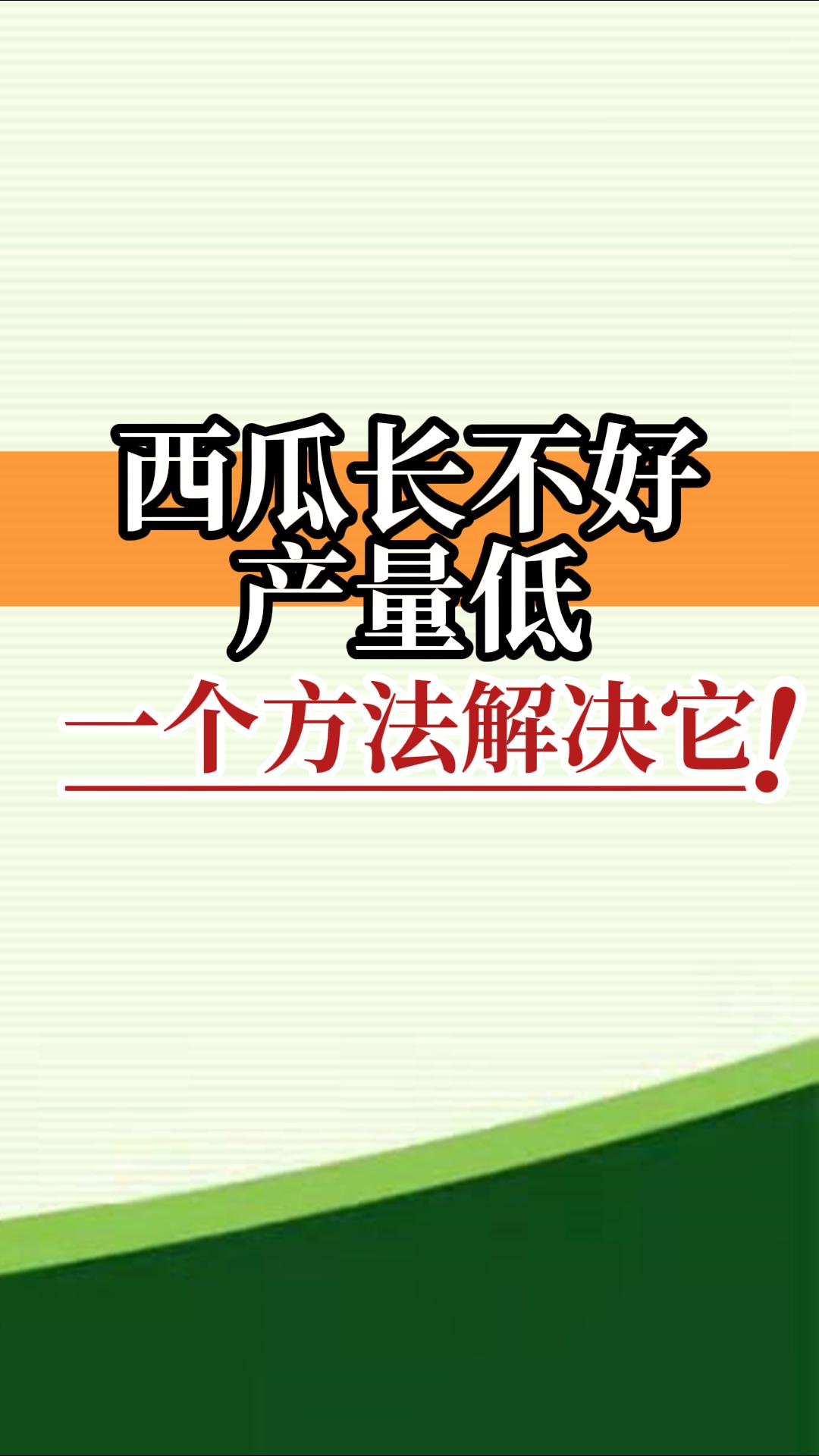 西瓜長(zhǎng)不好產(chǎn)量低？